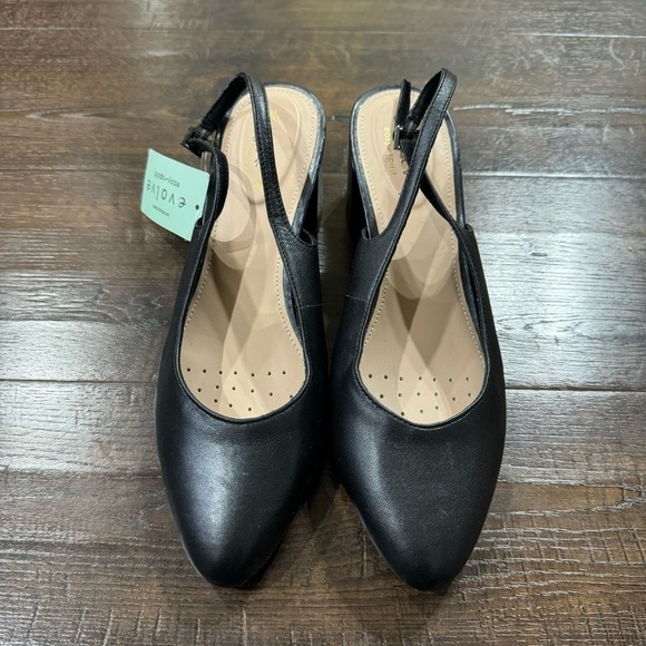 Easy Spirit Evolve Evrita Black Leather Heels Size 9 Women - Picture 3 of 12